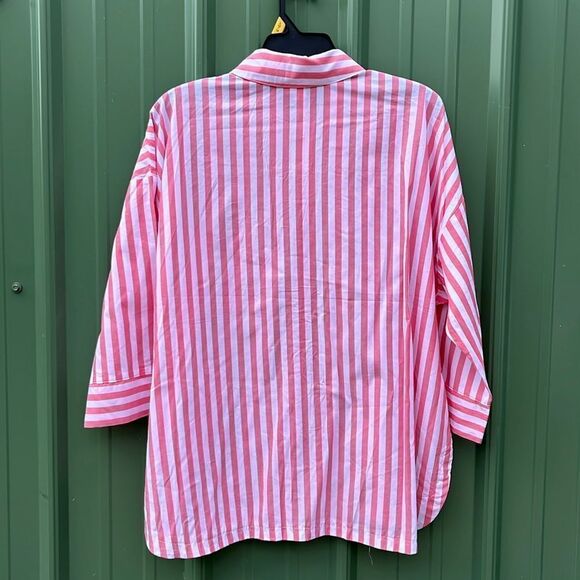 Silky Soft Woven Notch Collar Top and Boxer Shorts Pajama Set Size L - Picture 3 of 9